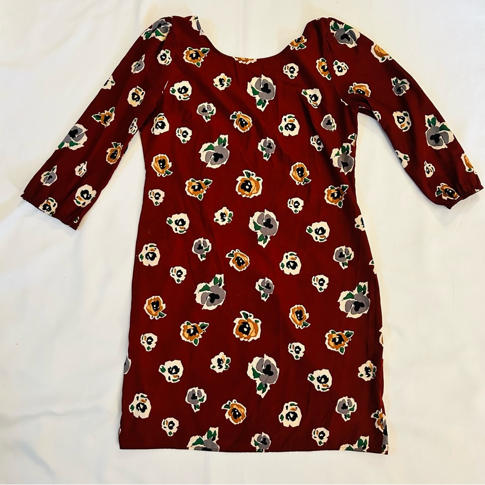 Love notes red floral shift dress